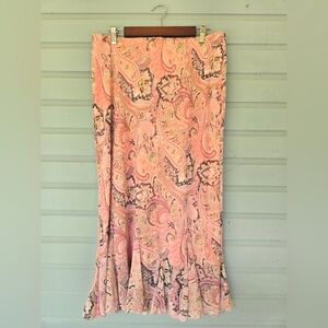 Dressbarn 14/16 W Pink Paisley Chiffon Skirt